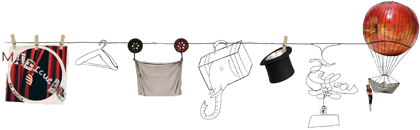 Varios iconos colgados de cuerda