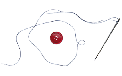 Aguja, hilo y botón